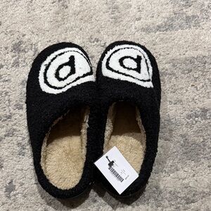 Pure Barre Black and White Fuzzy Slippers NWT